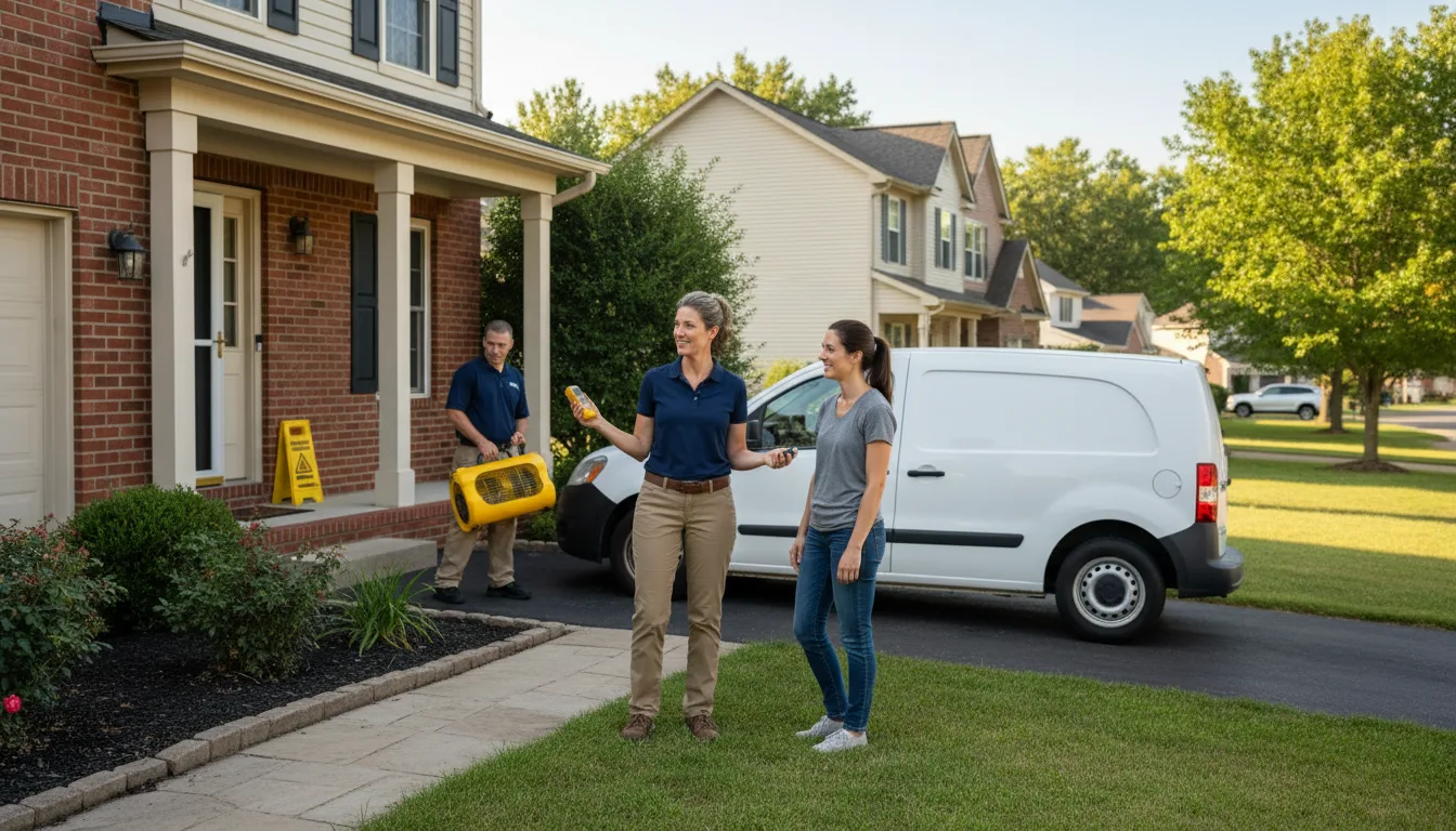 Residential water damage restoration in Winslow, IL